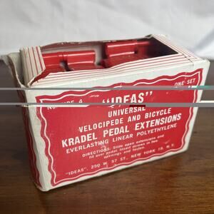Vintage Kradel Pedal Extensions Universal Velocipede & Bicycles Polyethylene Red